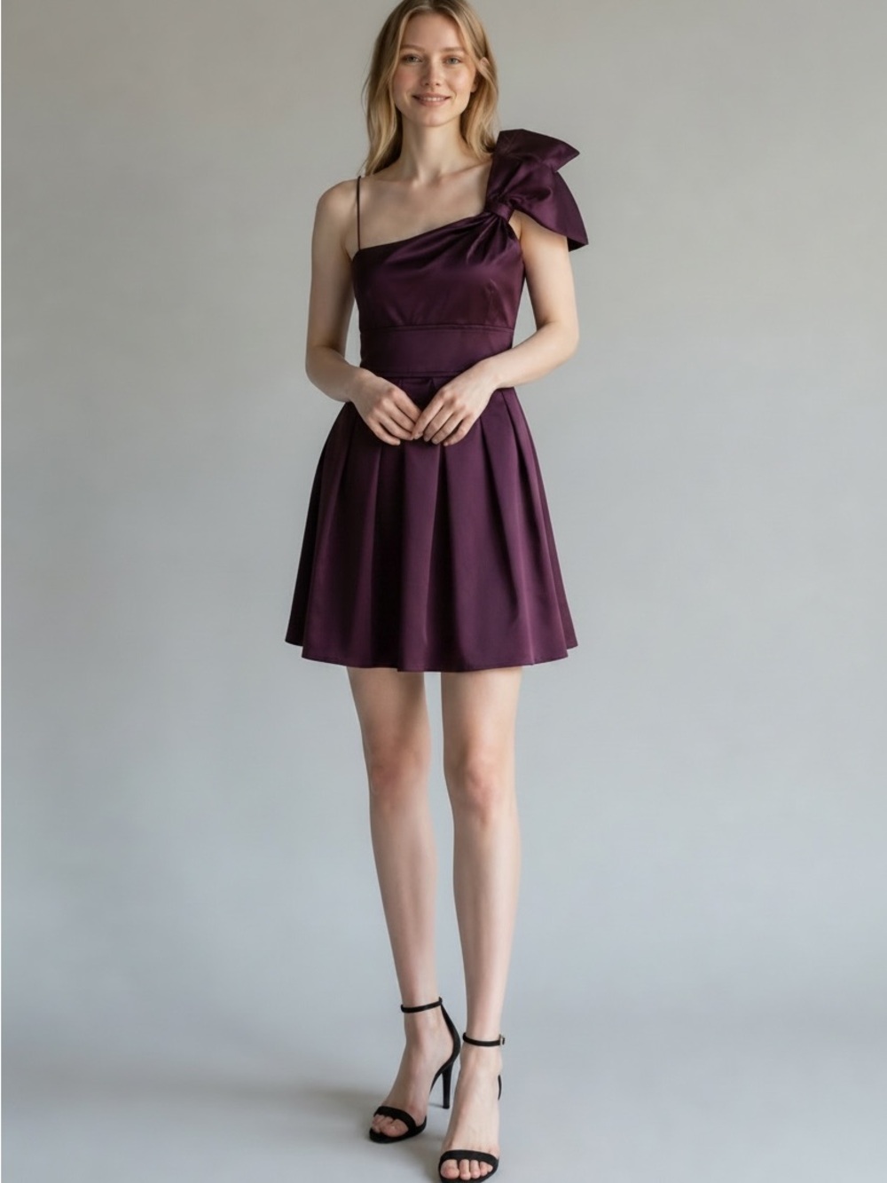 Deep purple party prom homecoming dress